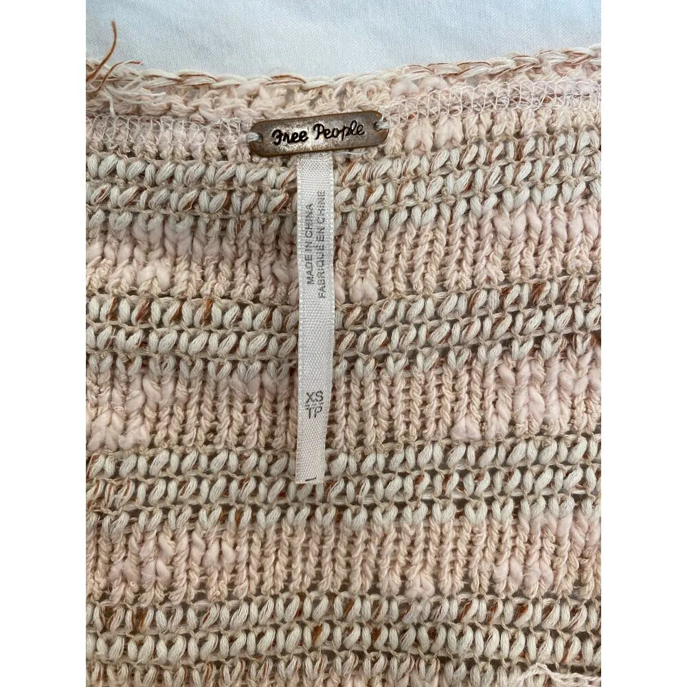 Free People Spells Trouble Knit Sweater Pullover Top Striped Boxy v neck - Image 8