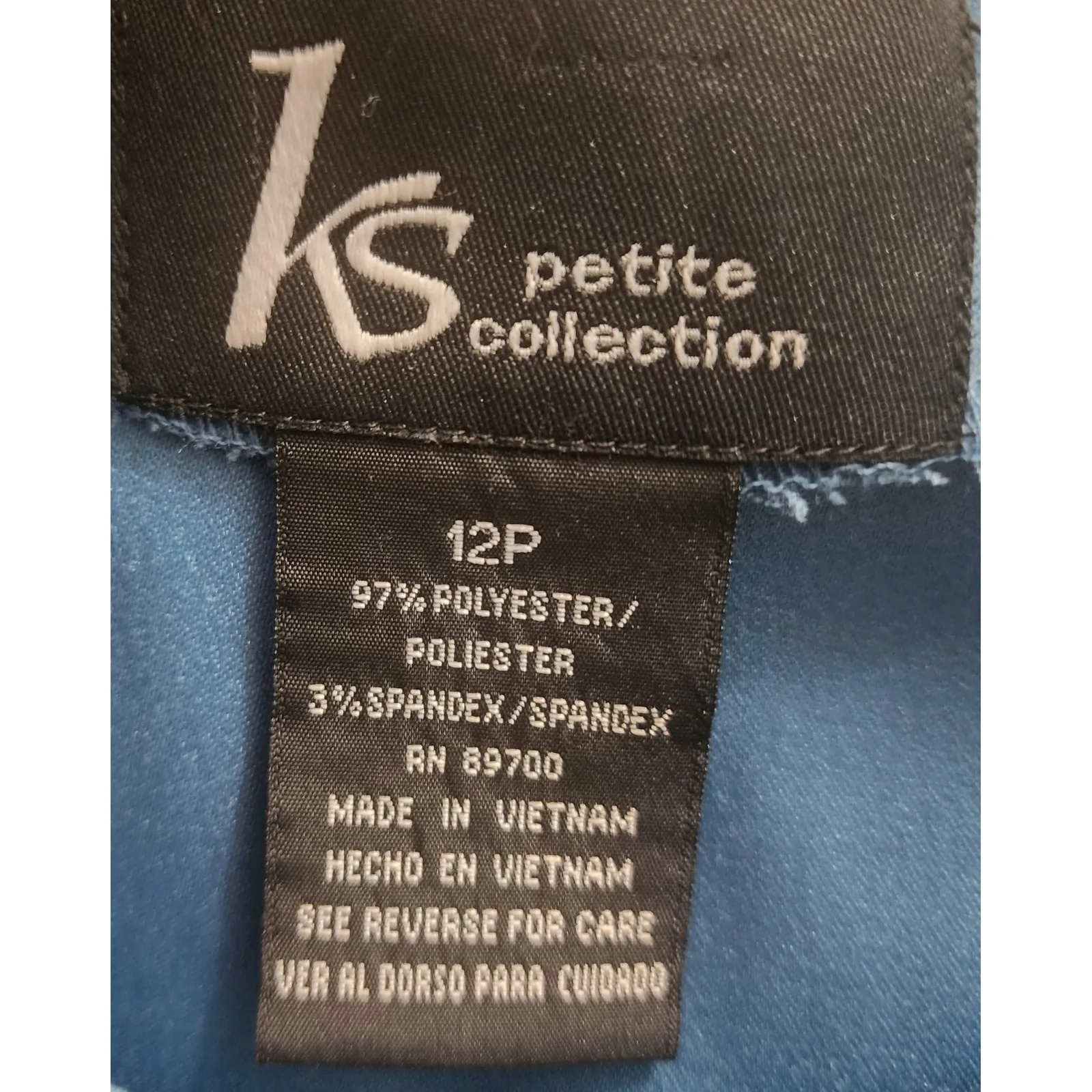 KS Petite Collection Blue Suede Like Blazer with Matching Tank Top Size 12P - Image 9