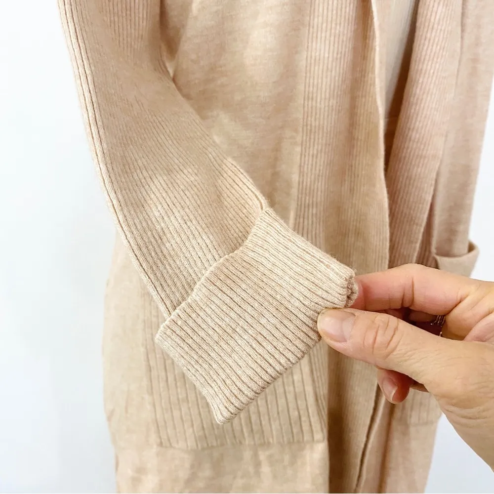 Knot Sisters long light pinkish/ cream open cardigan - Image 4