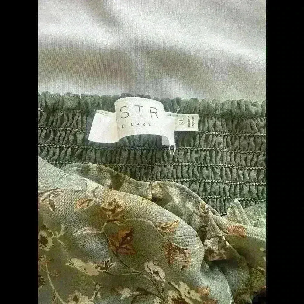 ASTR the Label Womens Tonina Blue Floral Ruched Blouse Top XL Bhfo - Image 3