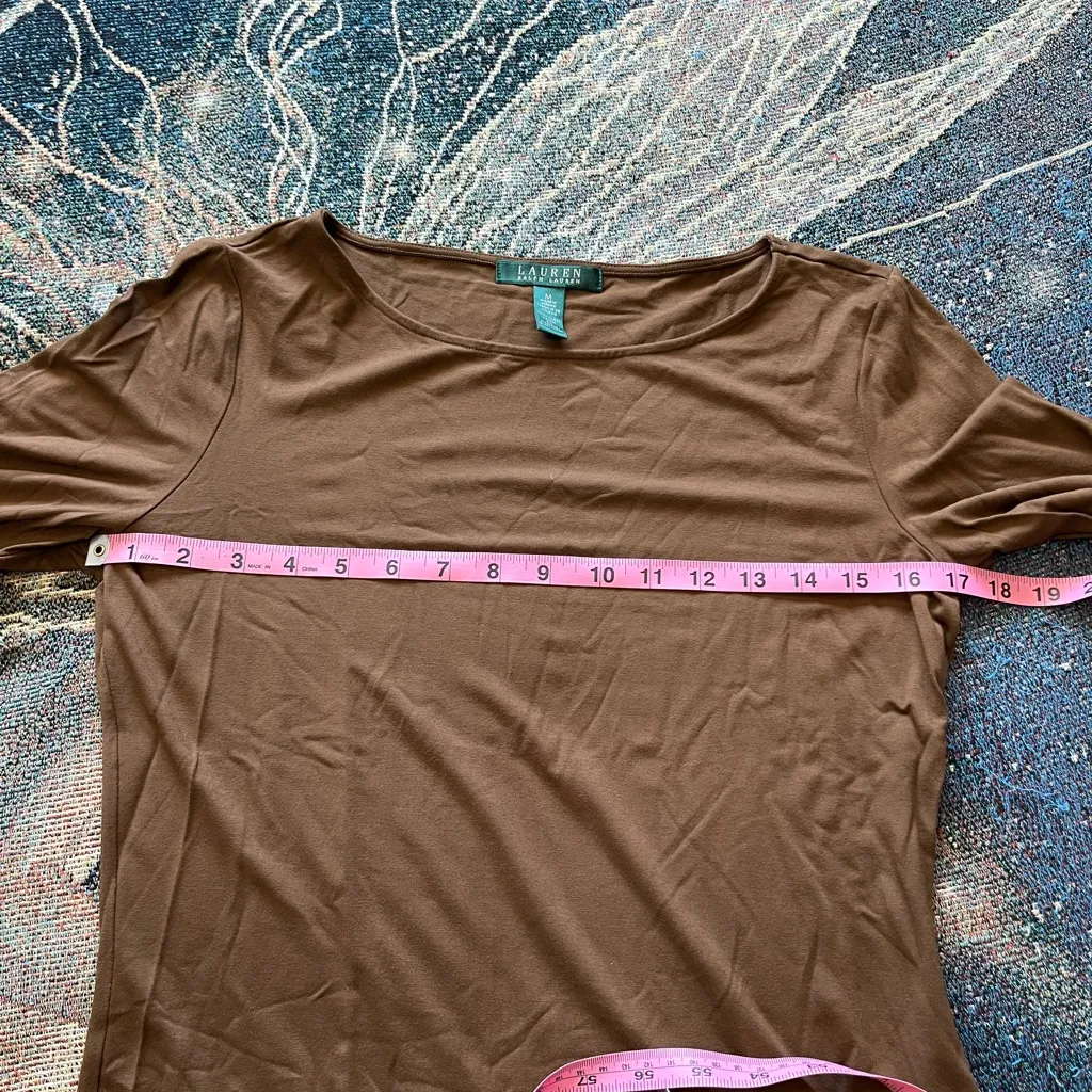 Vintage Lauren Ralph Lauren Brown Longsleeve Top Women’s M Preppy Minimalist Y2K Size M - Image 13
