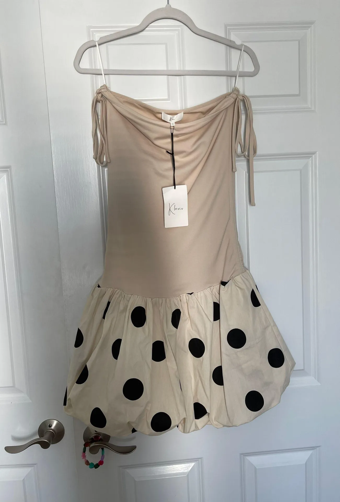 SIDE RUCHED POLKA DOT MINI DRESS Multi Size L - Image 5