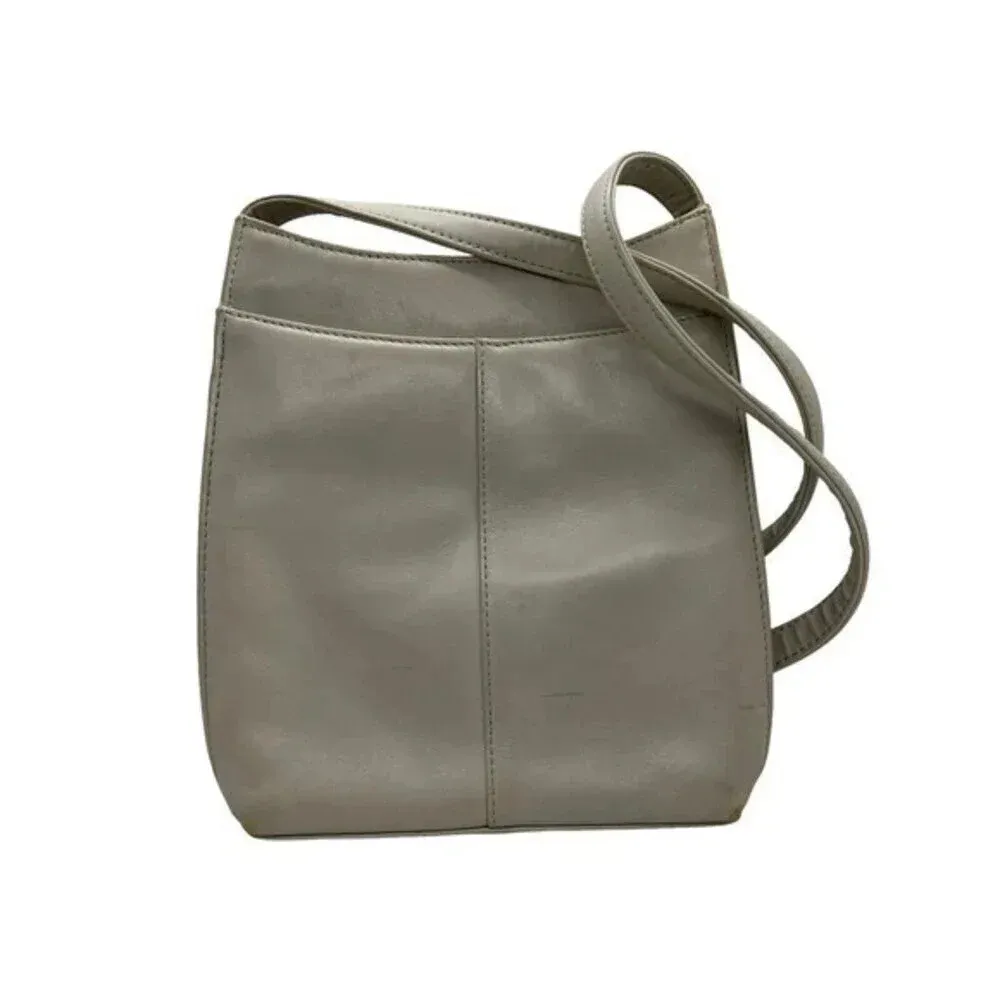 Jones New York Vintage Leather Shoulder Bag‎ Slim Purse Bone​​​ - Image 12