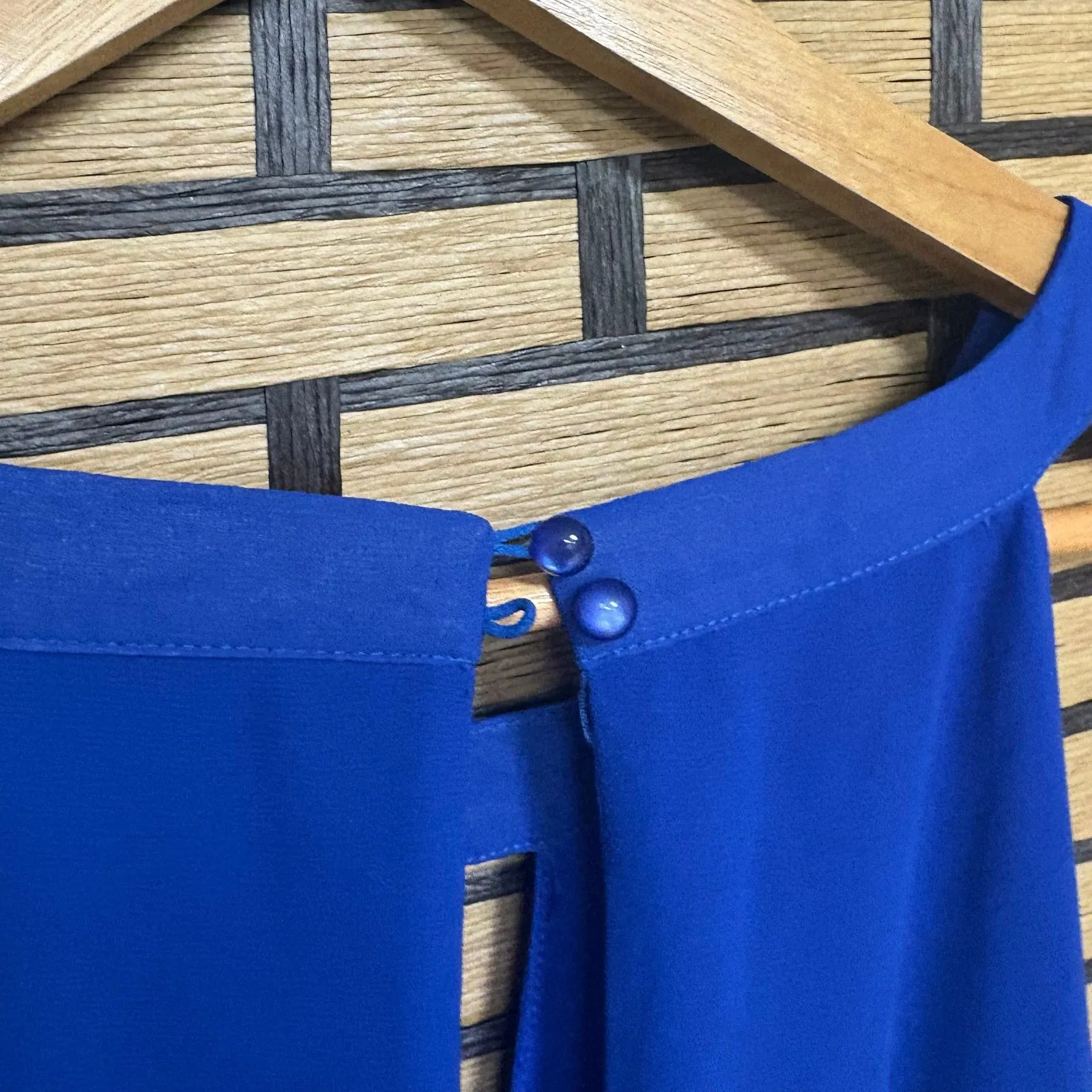 Ya Los Angeles‎ Blue And White Pleated Maxi Dress Size Medium - Image 6