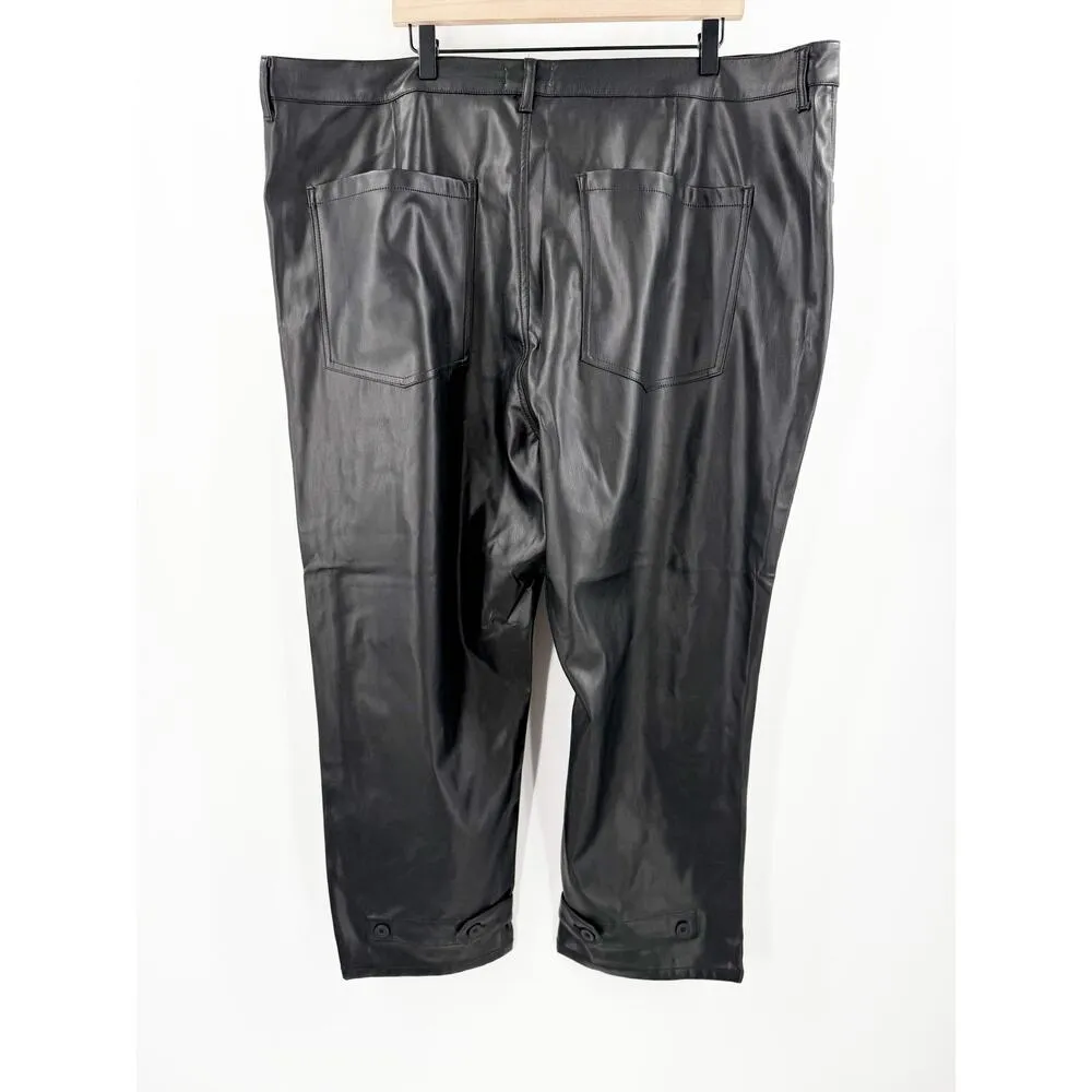 Pistola Pants SZ 24W Tammy High Waist Button Fly Black Faux Leather Trousers NWT - Image 2