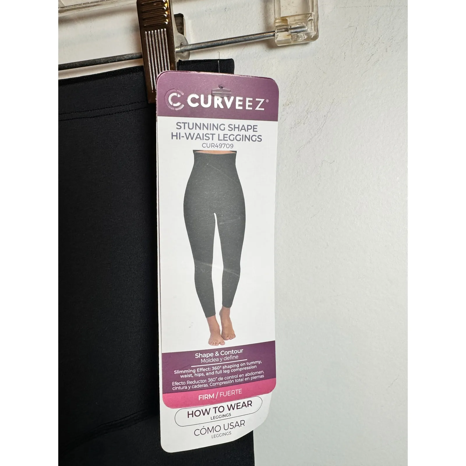 Brand New Curveez Women's Large Black Stunning Shape Shapewear Leggings Hi Waist - Image 4