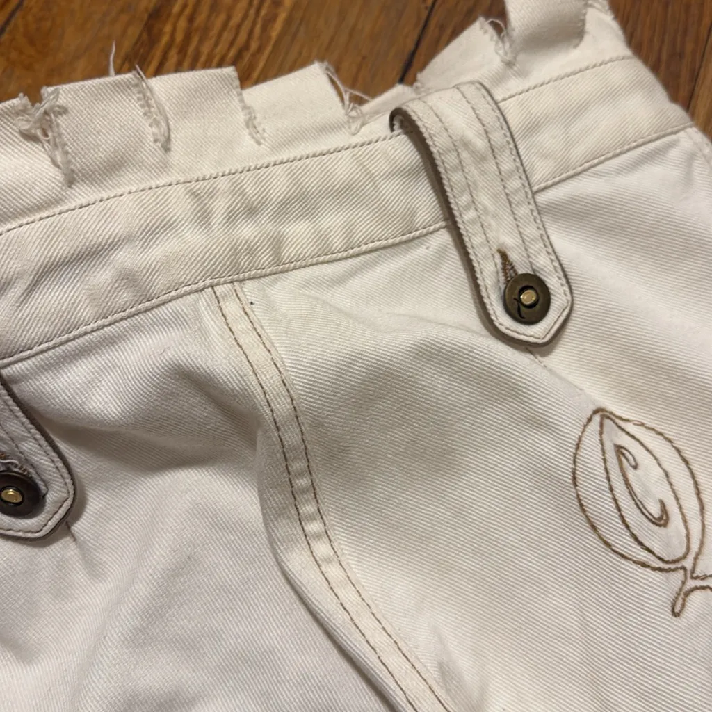 Alexander McQueen NEW vintage y2K distressed ivory straight Leg Jeans size 40 IT - Image 12