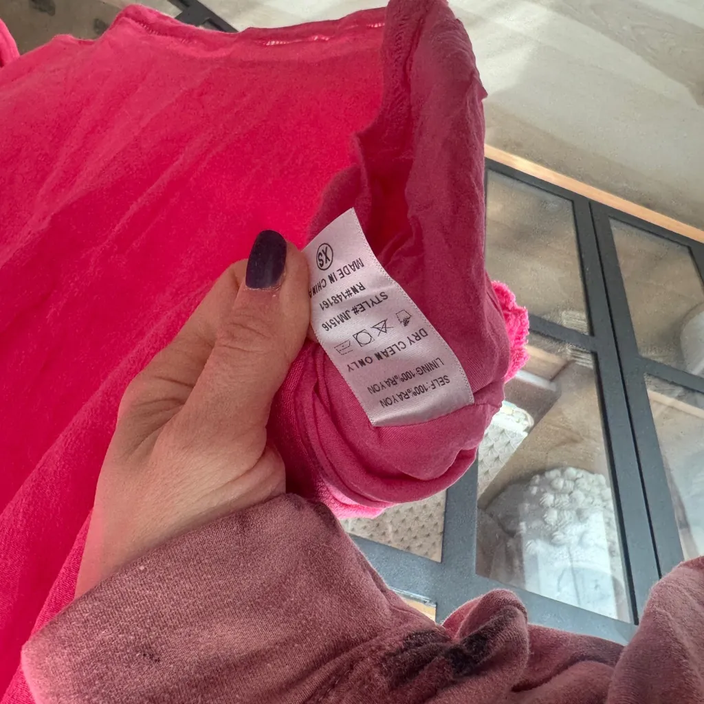 J. Marie embroidered tunic dress Laynie floral colorful tassels fringe mini Pink Size XS - Image 5