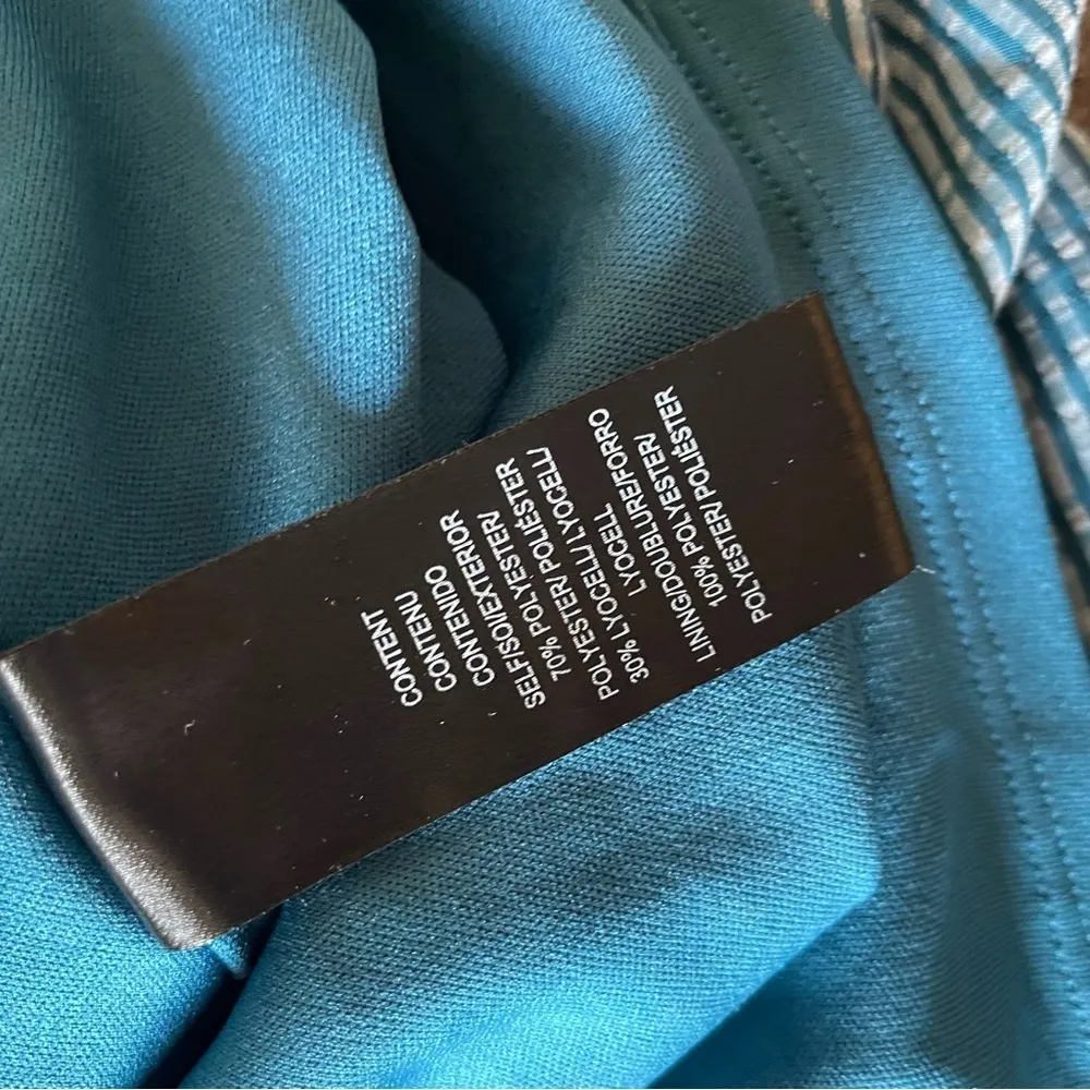 WAYF Blue Striped Asymmetric Hem Boho Chic Fairycore Babydoll Midi Dress Large - Image 4