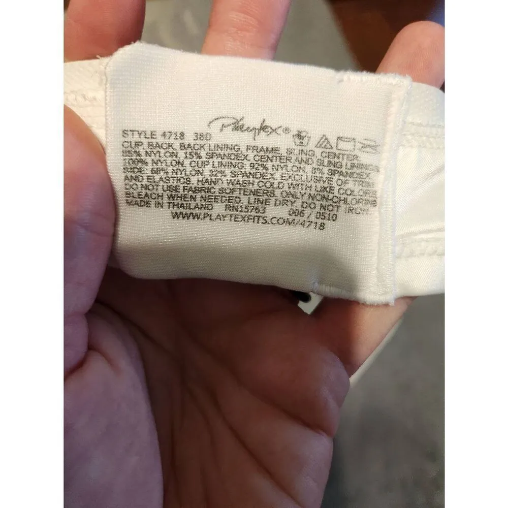 Playtex Women’s Secrets Perfect Flex Underwire Bra 4718 White 38D Tan Size undefined - Image 3