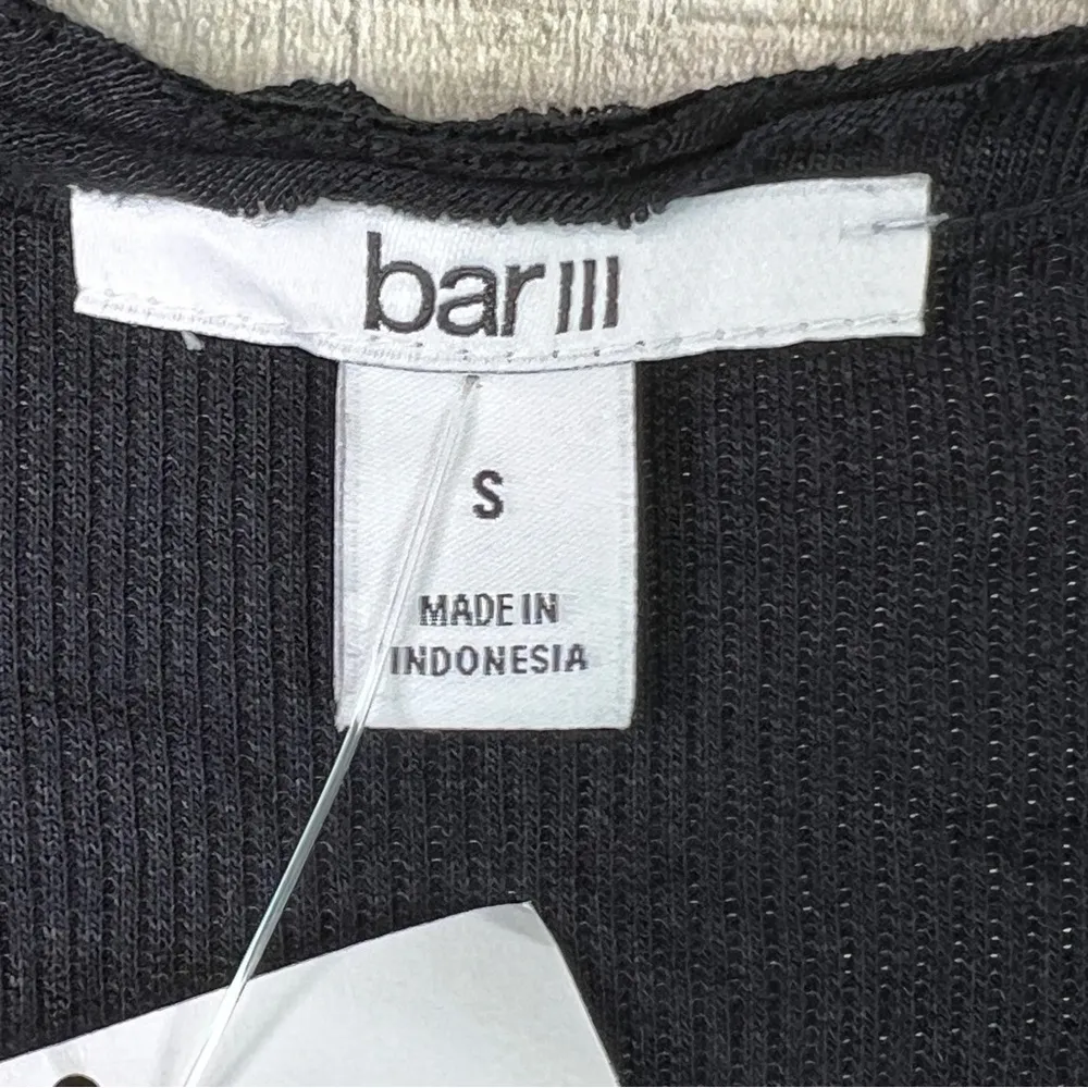 Bar 3 Small Black V-Neck Tank Top Raw Rough unfinished Hem - Image 5