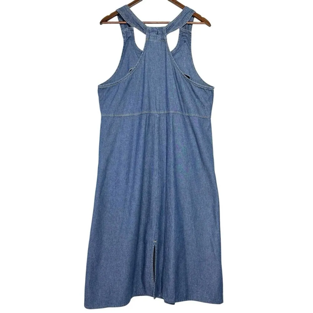 Vintage Vermont Country Store‎ Jumper Dress M Modest Jean Overall Chambray Denim Blue Size M - Image 4