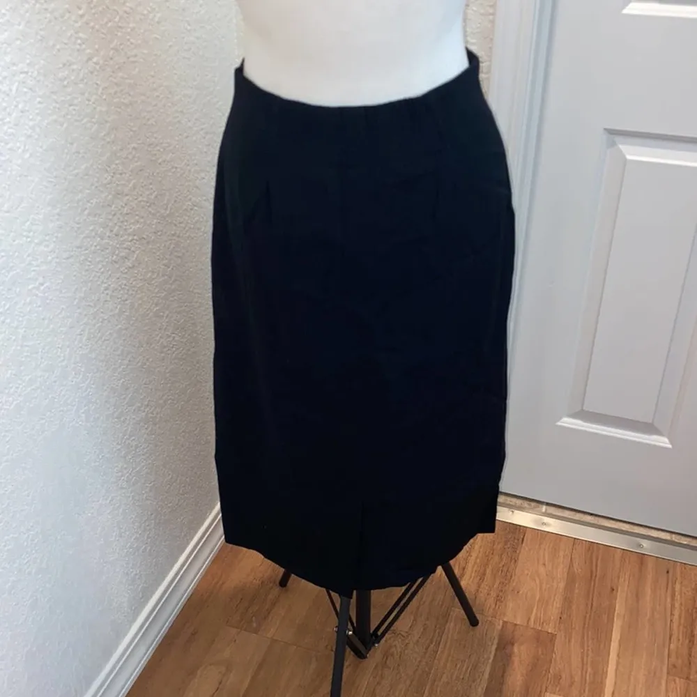 Christian Dior Black Midi Pleated Skirt w/ Pockets EUC Sz 10 Vintage Designer - Image 4