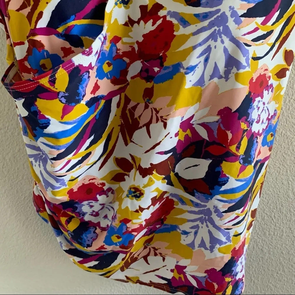 Jams World Hula Moon Floral Tankini High Neck Halter Built In Bra Modest 4X - Image 5