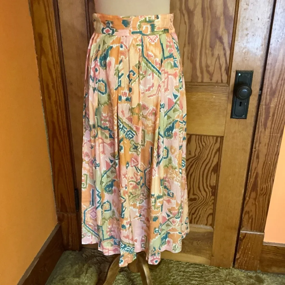 Vtg 90s Southwest Aztec Maxi Skirt Size undefined - Image 6