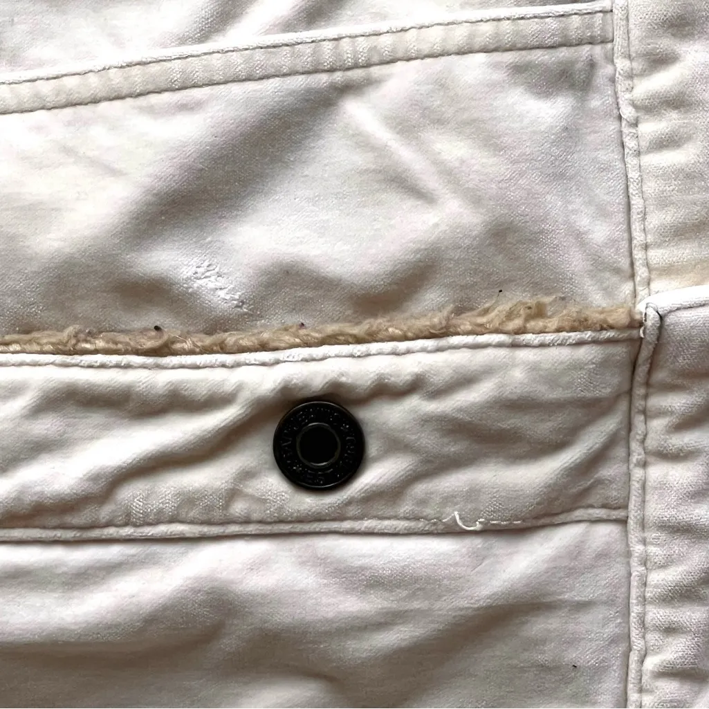 VTG Y2K Gap Womens Med Velour Insulated Sherpa Shag Trucker Jacket Penny Lane - Image 12