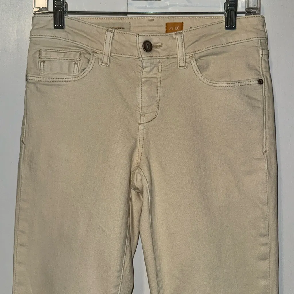 Anthropologie Pilcro Mid Rise Skinny Jeans Cream Ivory Women’s 26 - Image 4
