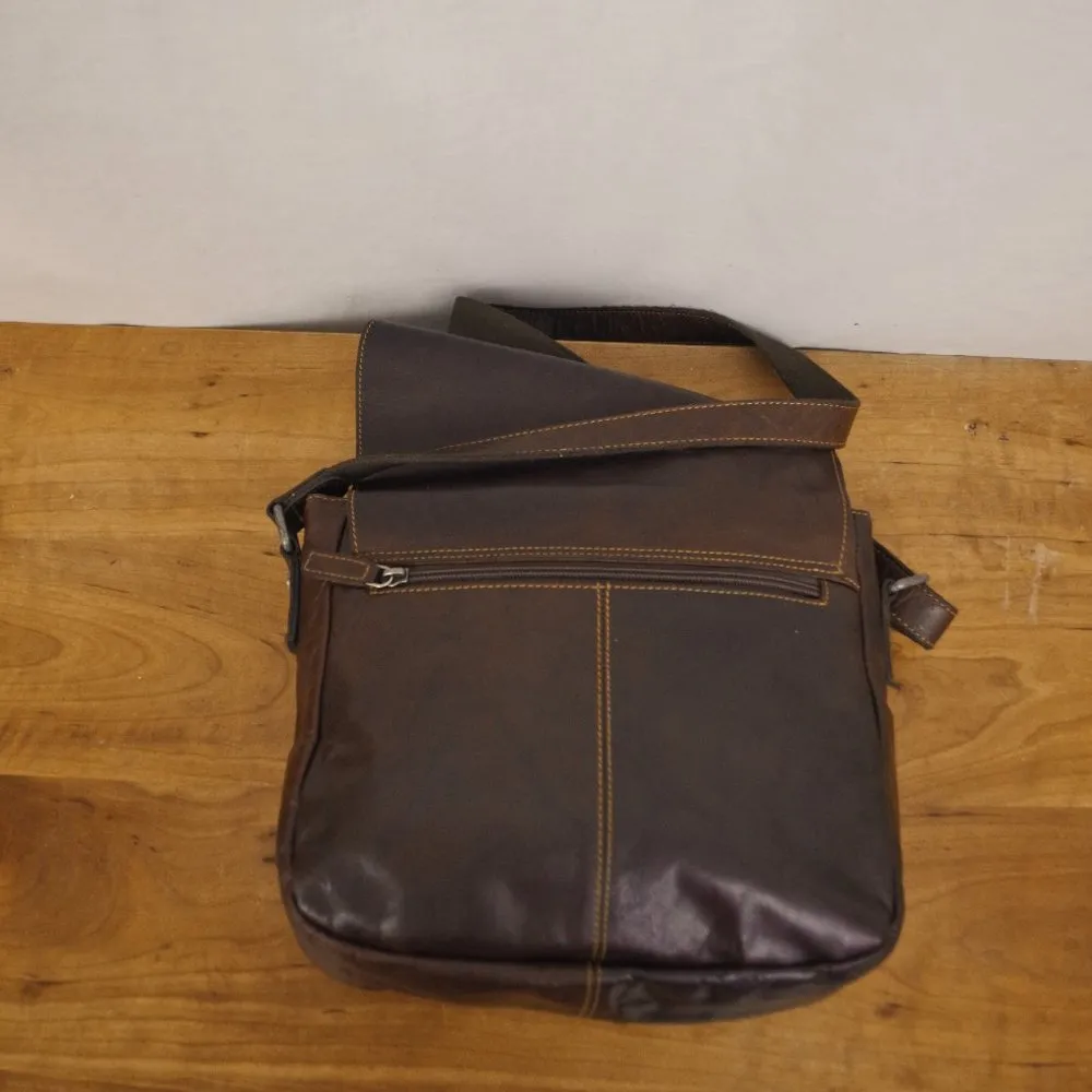 Jack Georges Voyager Crossbody Messenger Style Bag Brown - Image 5