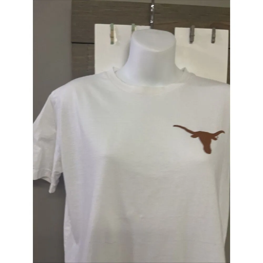 Pressbox Women White Cotton Texas Longhorns High Low Short Sleeve T-shirt- Small - Image 2
