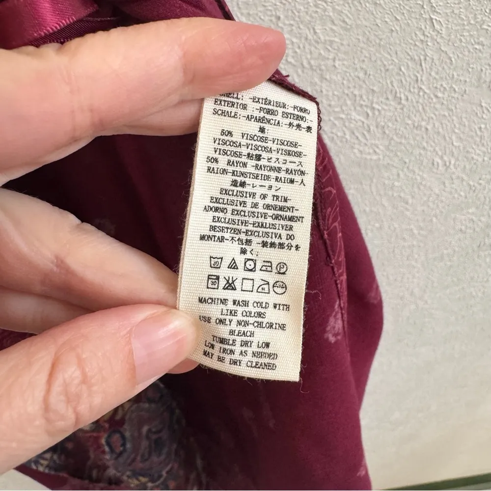 Free People Come See About Me Satin Printed Bohemian Vest Duster Size XS - Image 12