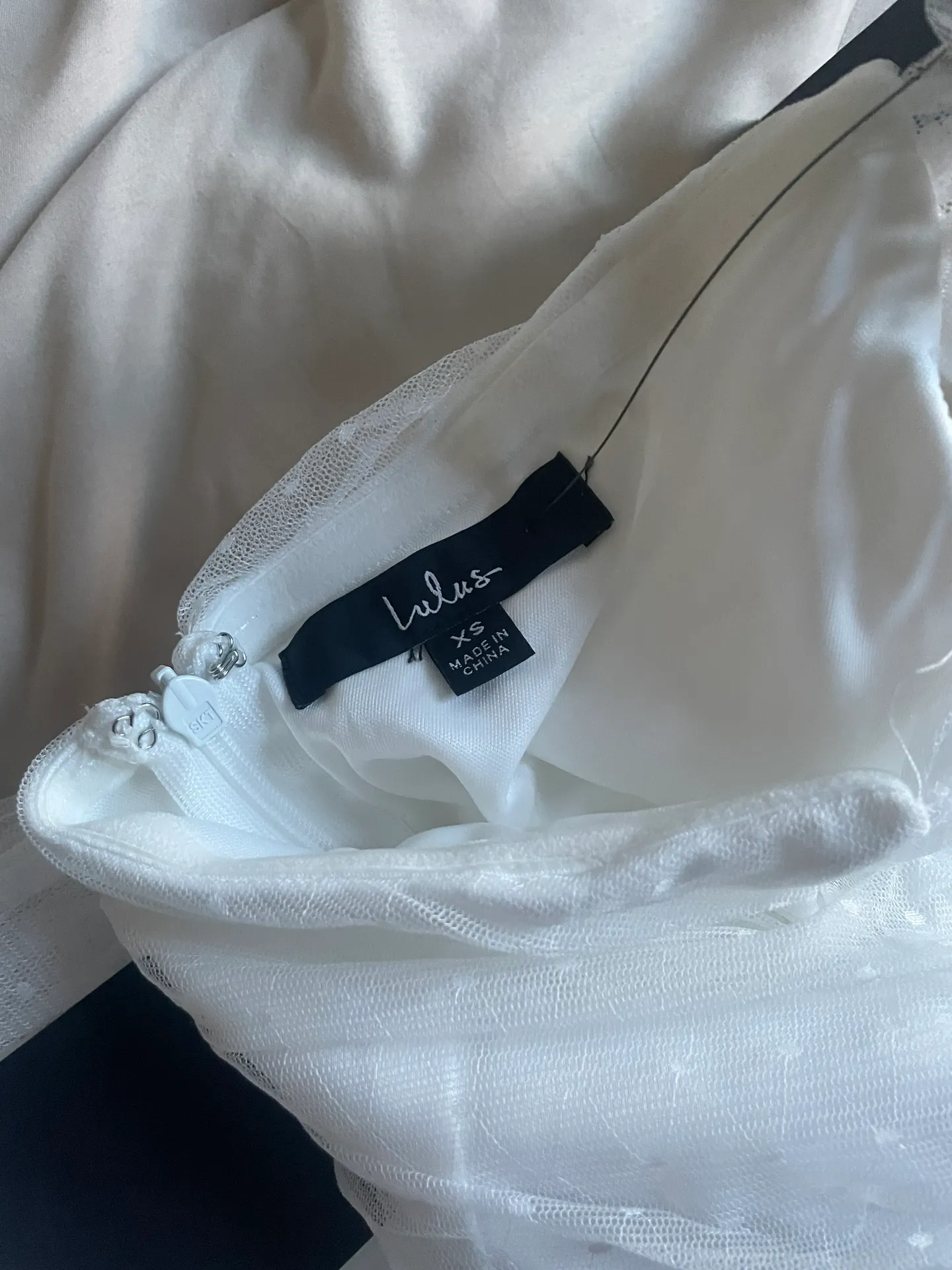 White Mesh Swiss Dot Tiered Midi Dress - Image 6