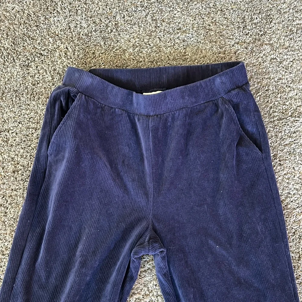 Corduroy Blue Soft Pants Pull On Women's Size Large - Image 2