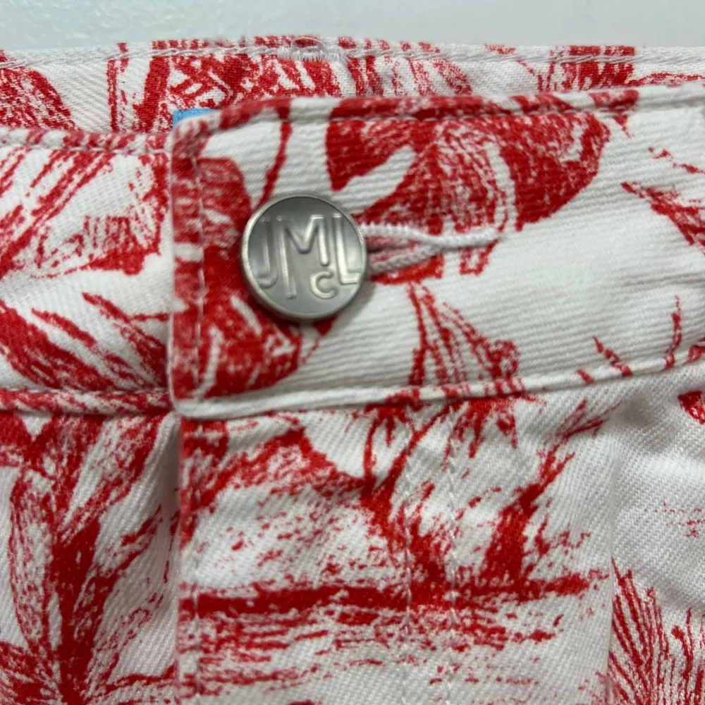 J Mclaughlin Richland Skirt 4 NWT $168 Knee Pencil Denim Heron Toile Coral White - Image 3