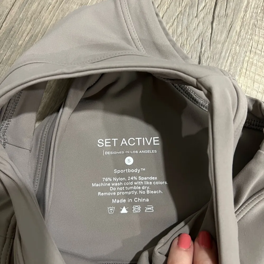 NWOT  High Neck Bra Top - Stone - Image 2