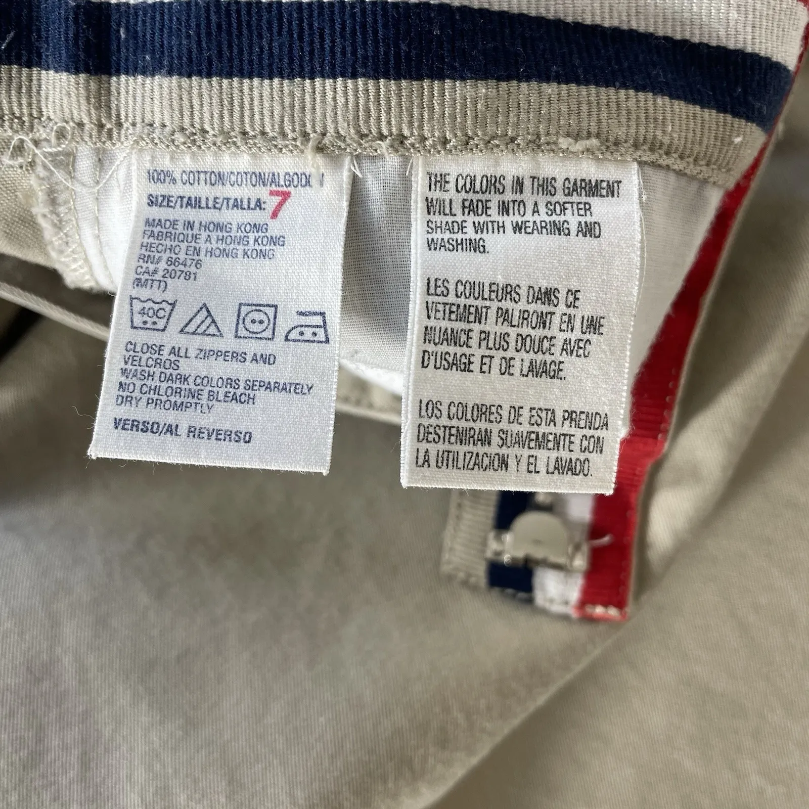 Vintage Tommy‎ Jeans Khaki Pants 100% Cotton Women's 7 Y2K Hong Kong - Image 7