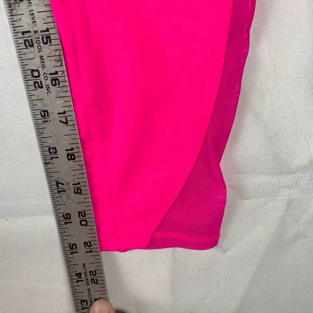 Good American size 2 xs hot pink crop leggings mesh cutout athletic prep - Image 6
