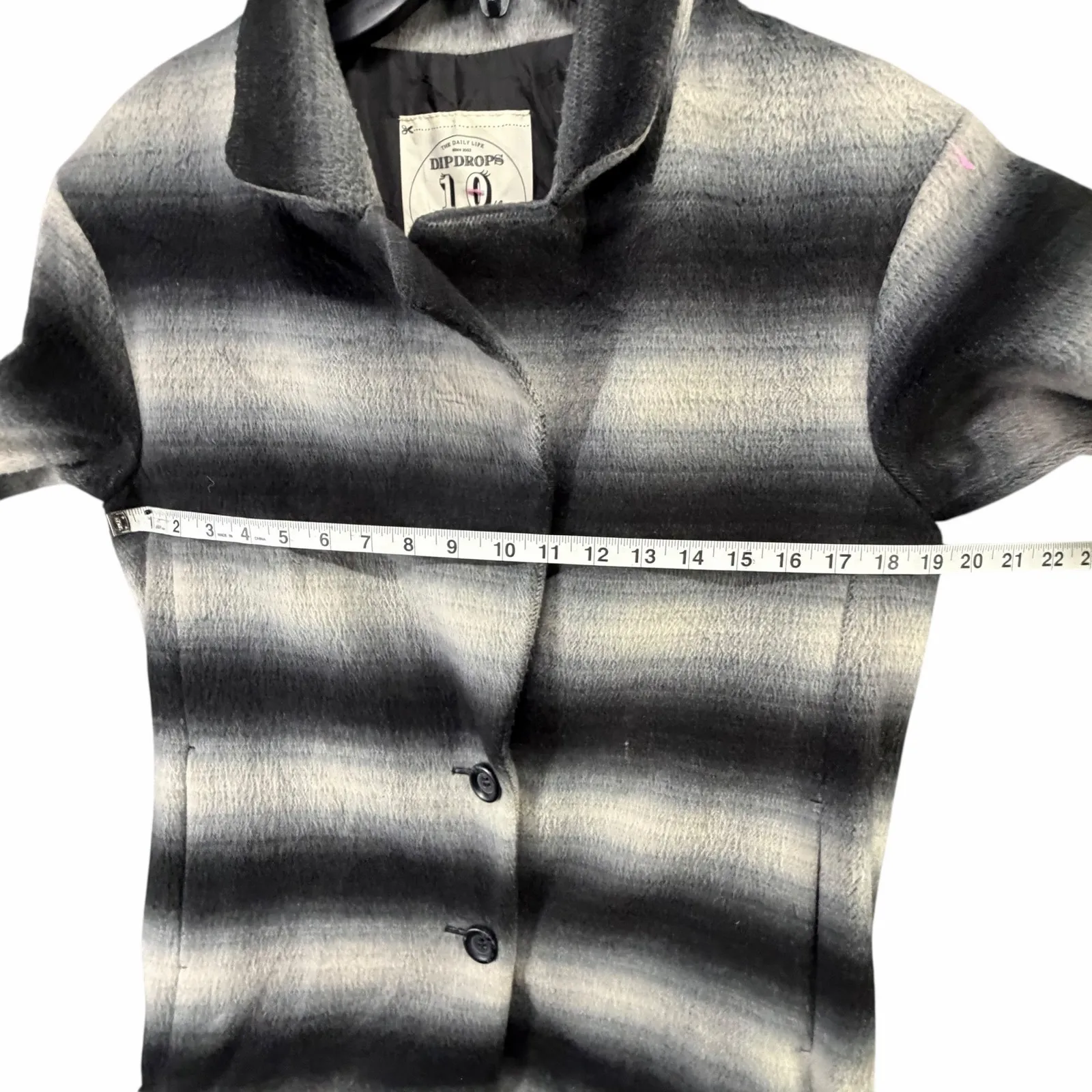 Dipdrops 10th Anniversary Stripe Jacket M Black White Gray Ombre Striped Japan Size M - Image 7