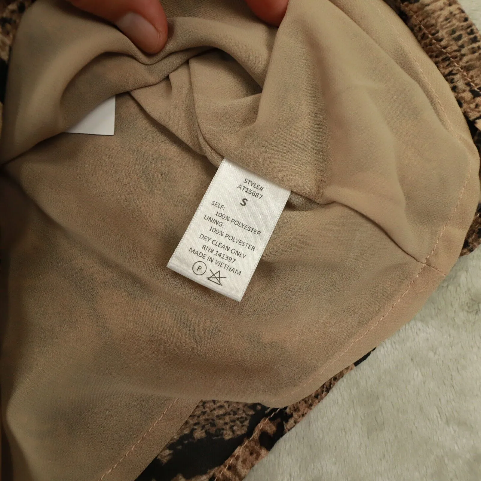 ASTR THE LABEL Darla Cowl Neck Snake Print Cami Tank Top Brown‎ Tan Size S - Image 10