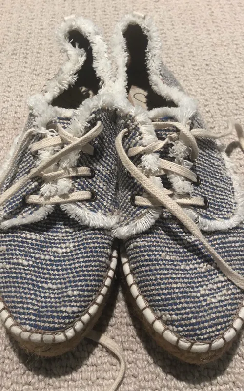 New Handmade Espadrilles From Spain Blue Size 7 - Image 4