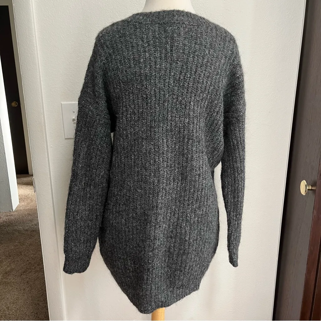 DENIM & SUPPLY CO. RALPH LAUREN Charcoal Crewneck Oversized Tunic Sweater Size S - Image 3