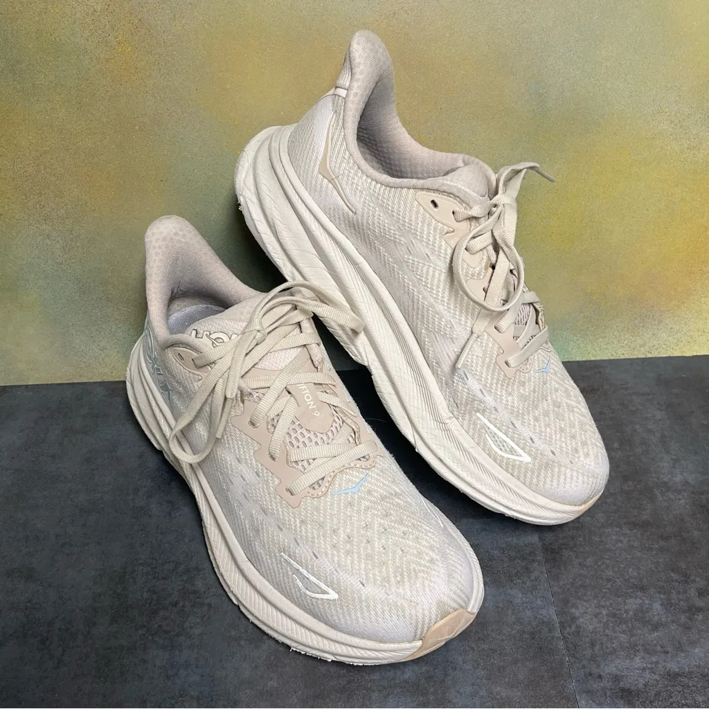 Hoka One One Clifton 9 Women's Beige Running Shoes Size 7.5B - Image 16