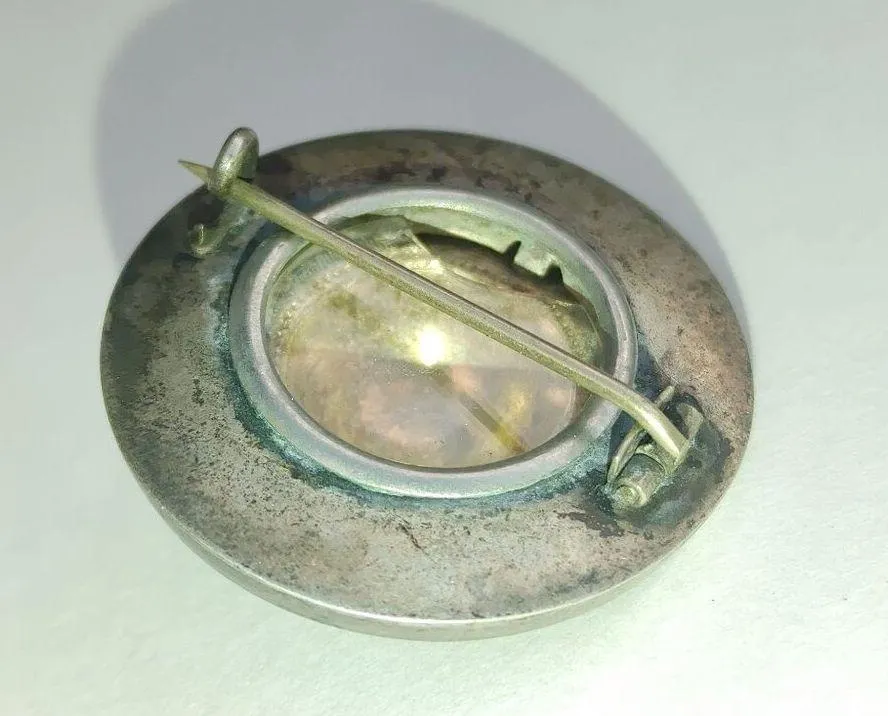 Antique Silver Sentiment Pin Mourning Brooch Victorian Era Forget Me Knots - Image 11