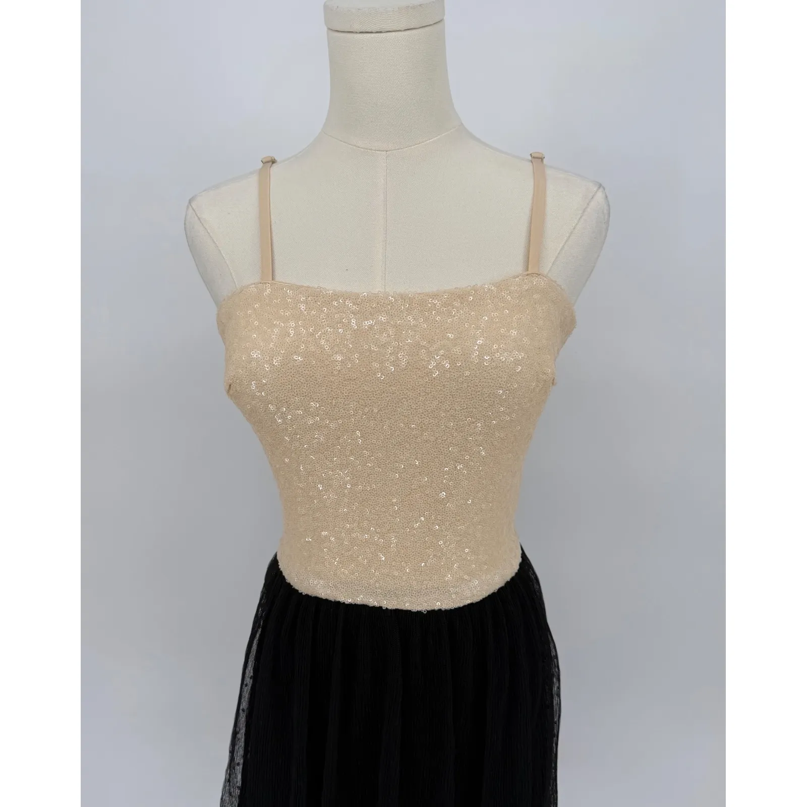 New! Dress The Population Kady Dress 
Cream Sequin Black Tulle Sz Medium $198 - Image 7