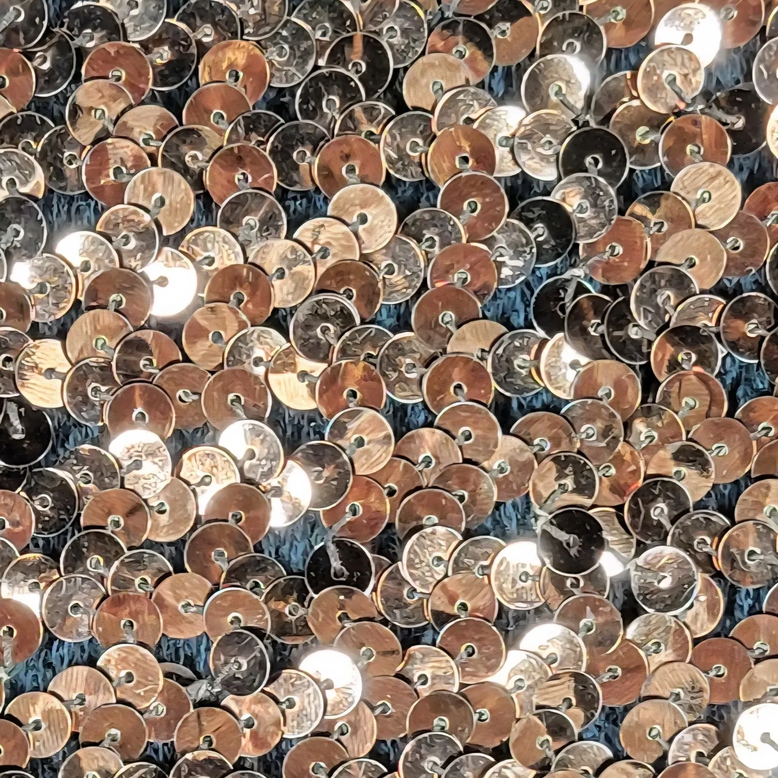 Jenni & Lizzi Sequin Jacket Bronze Metallic Open Front Hand Sewn Theatre Holiday Brown Size M - Image 11