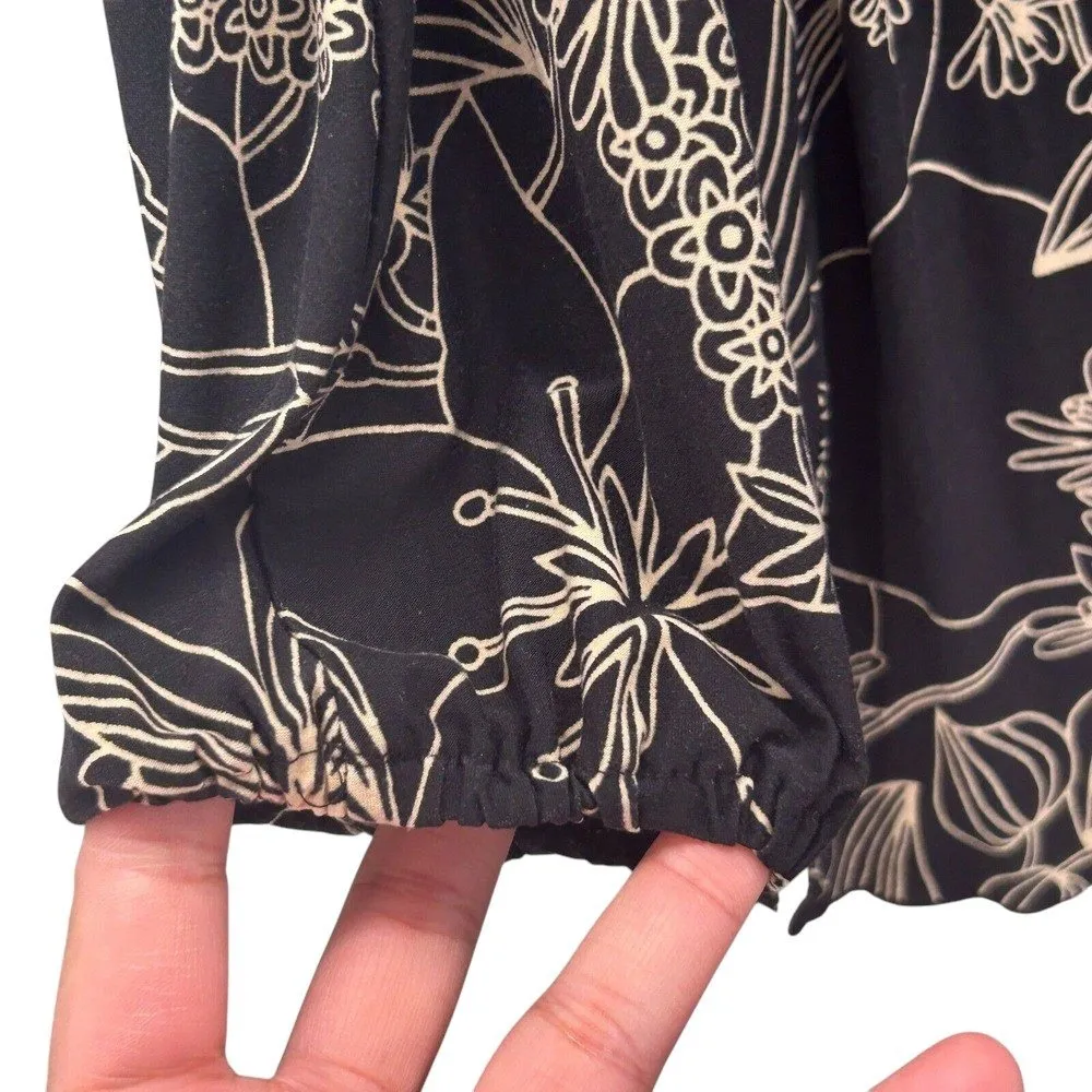 Vtg 90s Top Large‎ Celestial Whimsigoth Dark Floral Phoebe Slinky Twist Babydoll - Image 5