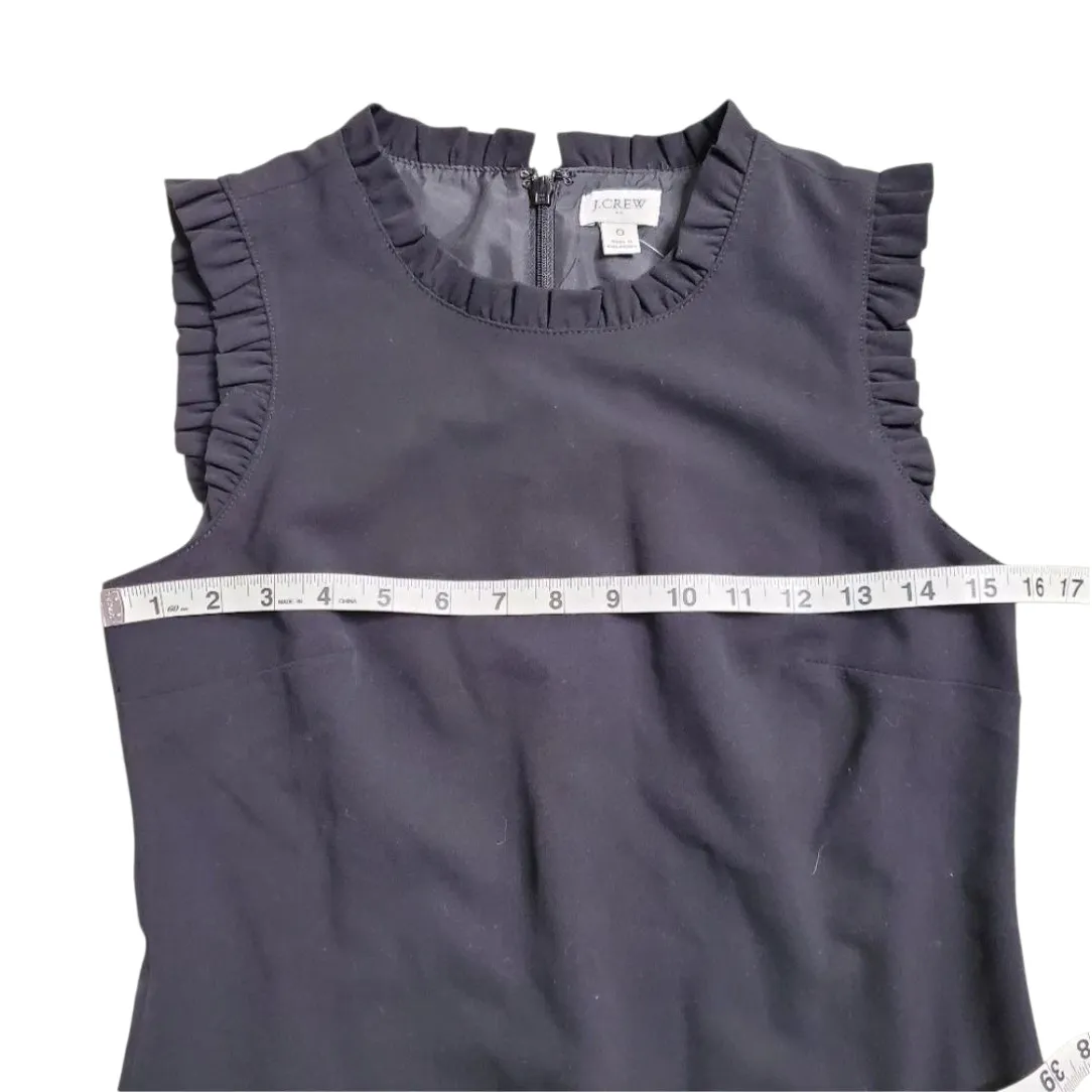 J.Crew Black Ruffle Neck Suiting Dress Size: 0 NEW - Image 5