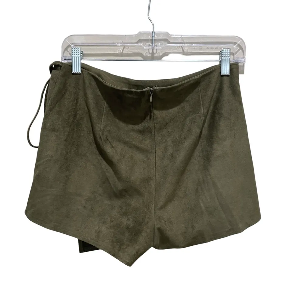 Mint Vanilla Faux Suede Wrap Skort Green Size 10 - Image 5