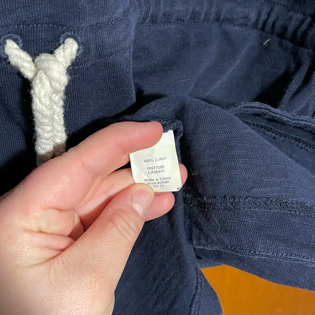 J. Crew Woman's Navy Sweat Mini Dress With Drawstring Waistband Size Small - Image 4