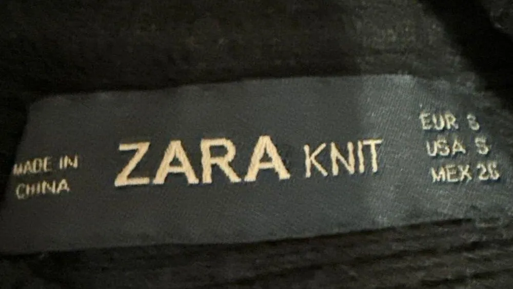 Zara Women's Black Rib Knit Mock Neck Dolman Long Sleeve Pullover Sweater Top S - Image 4