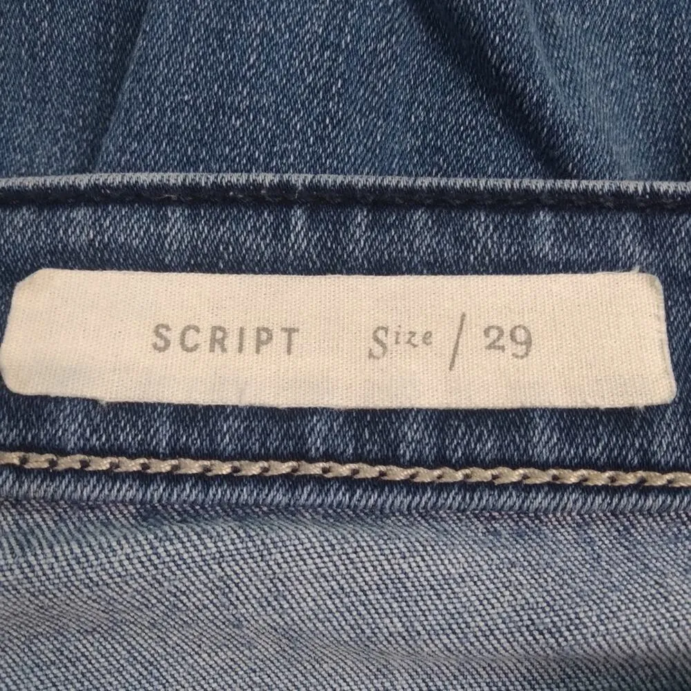 J755 GUC $149 Anthro Pilcro/Letterpress Script  High Rise Frayed Hem 29 - Image 7
