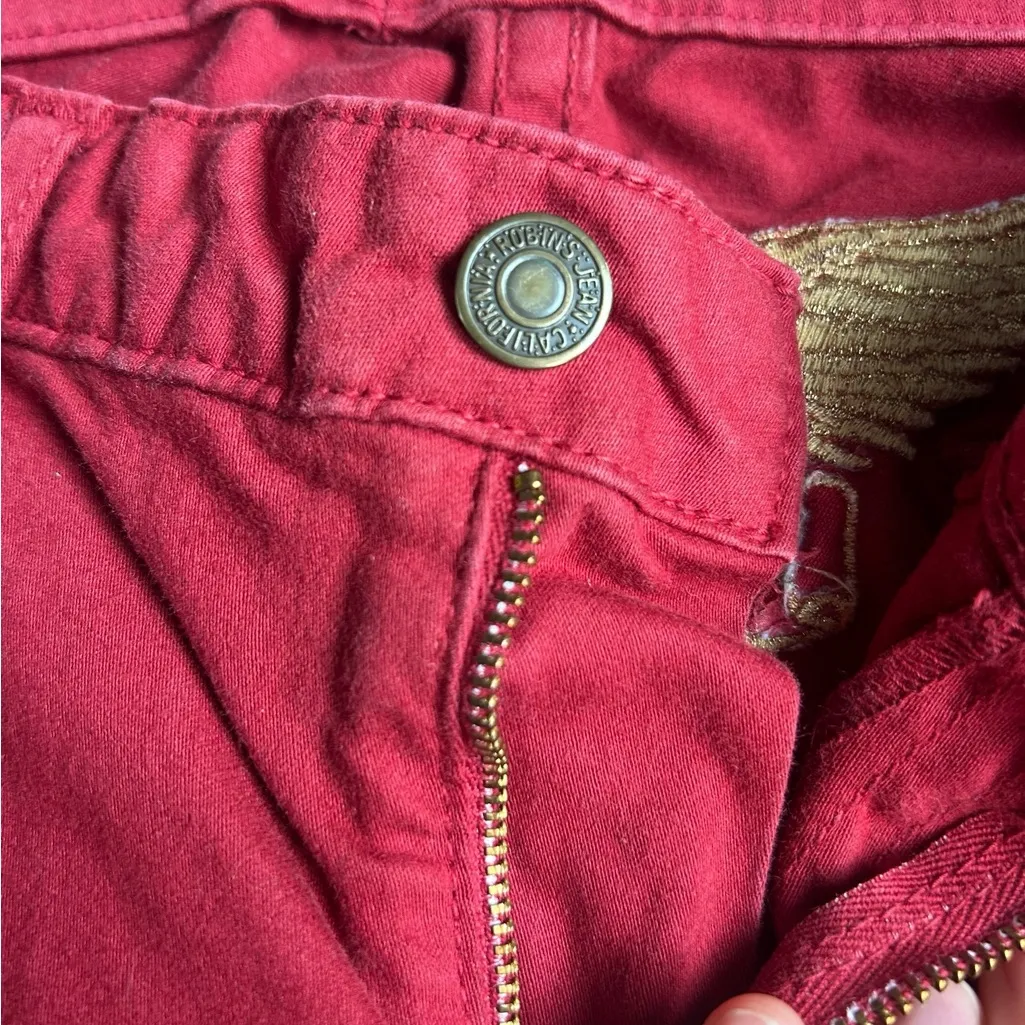 Robin's Jean Vibrant Red Straight Leg Jeans Size 31 Y2k low rise - Image 2