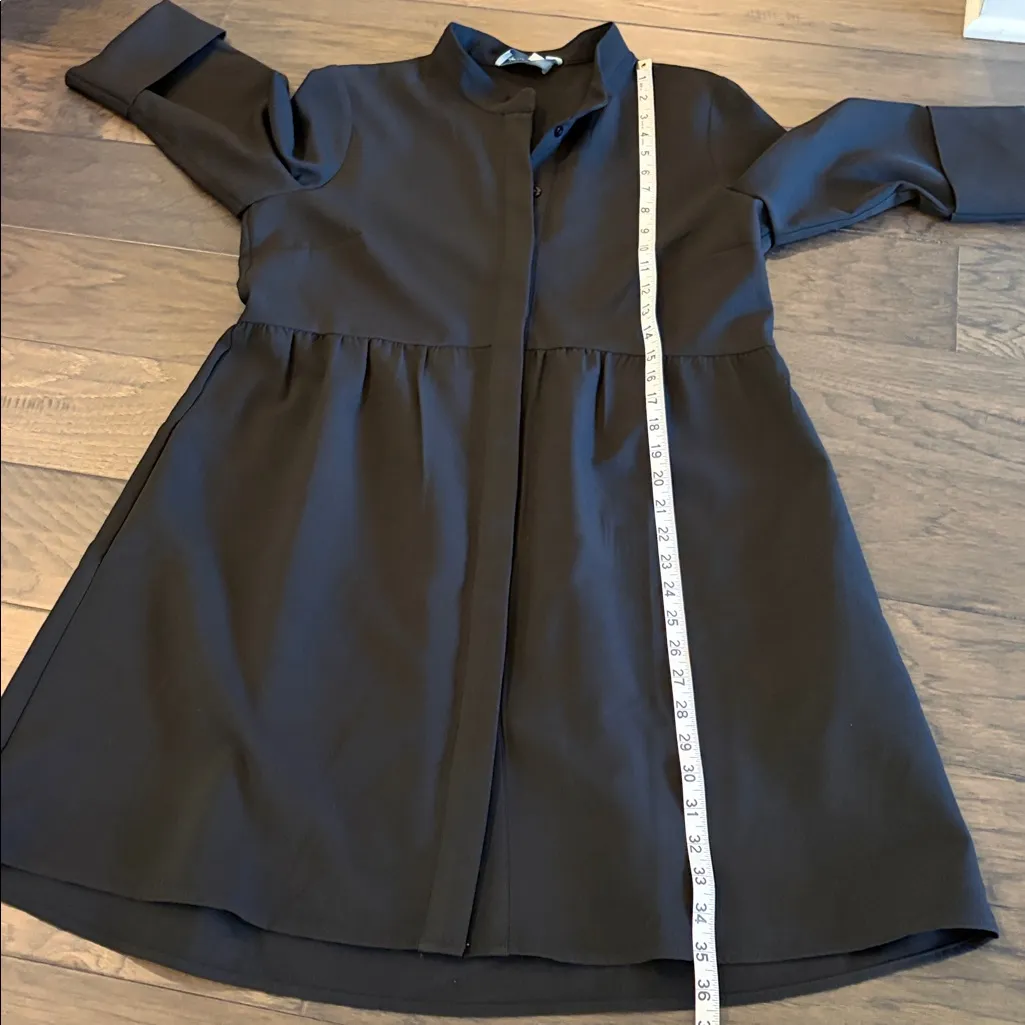 Tuckernuck Stretch Crepe Royal Shirt Dress With Pockets Sz M - Image 9