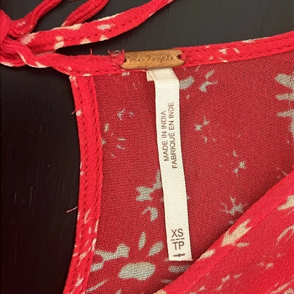 Free People Wallflower Floral Print Sheer lined Midi Dress, Raspberry Combo, XS - Image 3