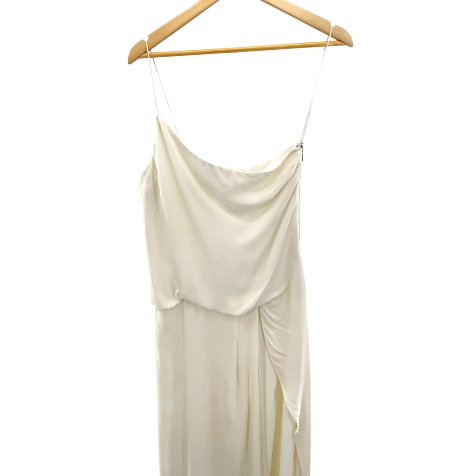 Haute Hippie 100% Silk Asymmetric One Shoulder Draped Wide Leg Jumpsuit Sz 6 - Image 2