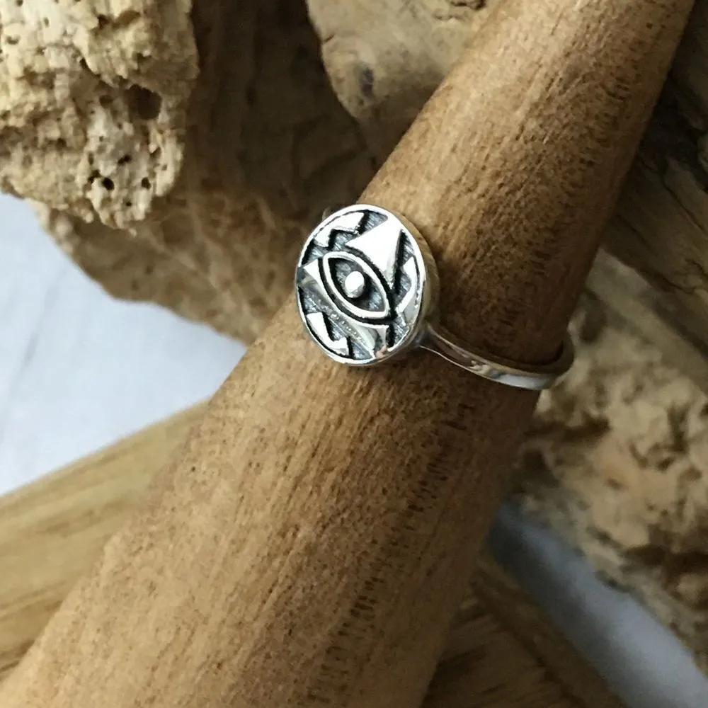Eye OF Providence Sterling Silver Toe Ring Midi Ring Silver - Image 3