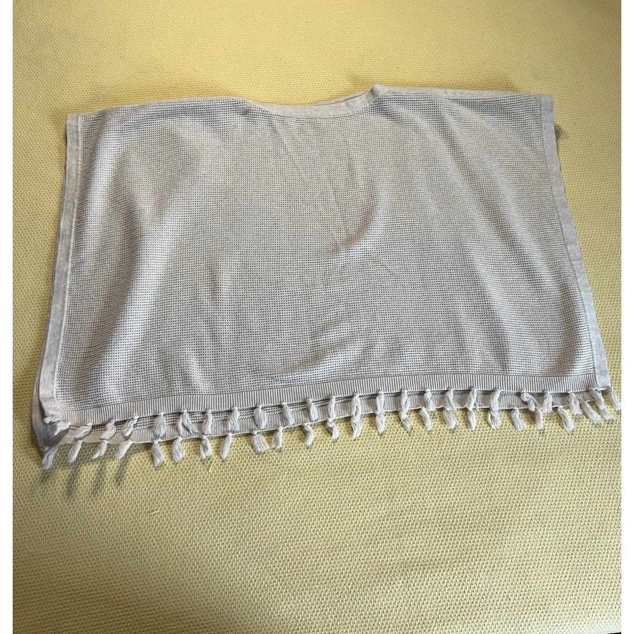 J. McLaughlin Asha Poncho Sweater OS Tassel Hem Luxe Classic Minimalist Layering - Image 4